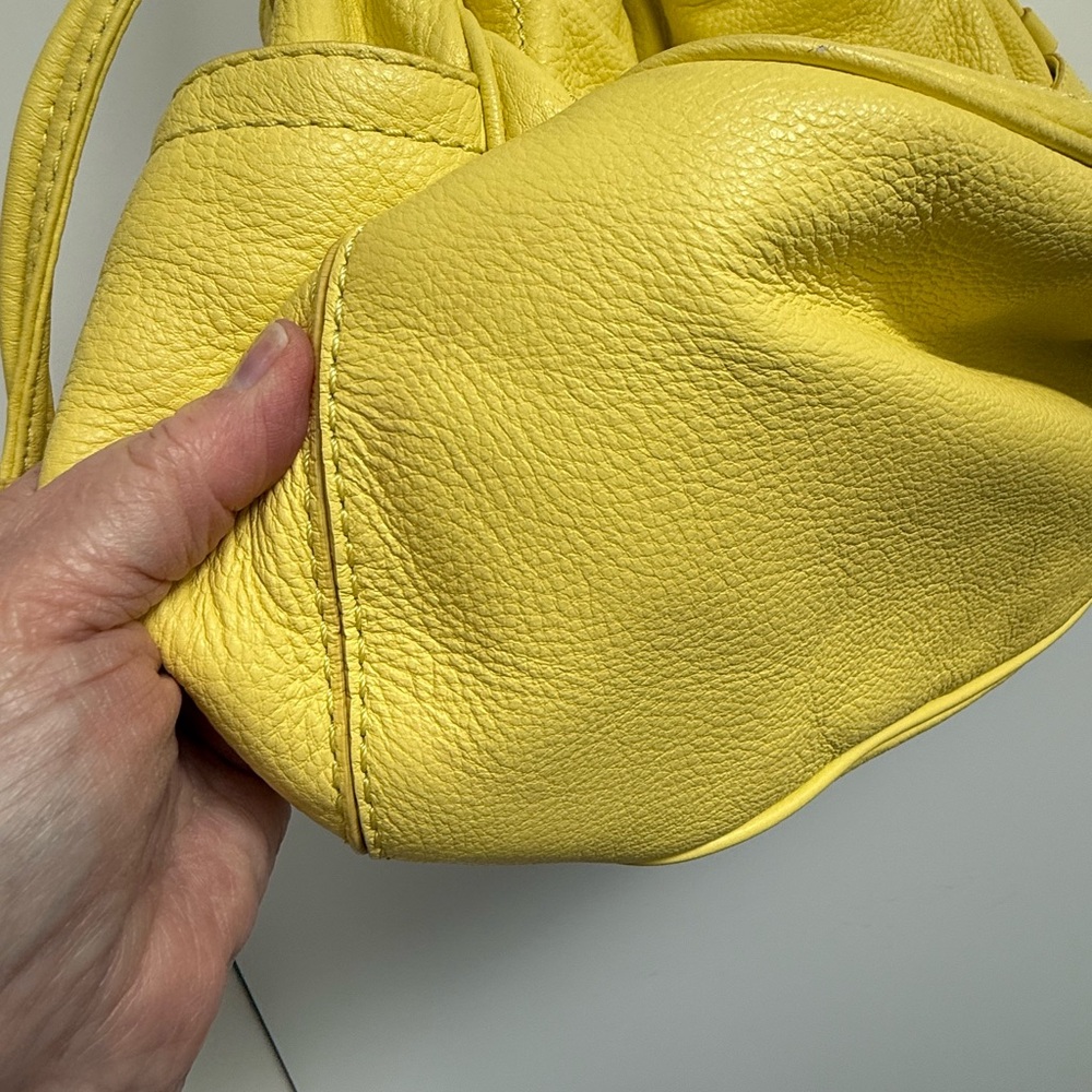 Cole Haan Yellow Leather Hobo Bucket Style Bag Great Condition - Picture 5 of 12